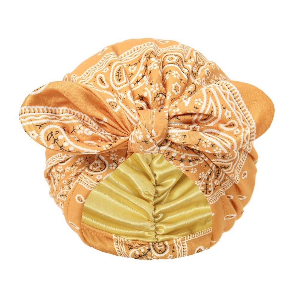 Bow Tie Pre Tied - Satin Lined Bandana Turban Hat Paisley