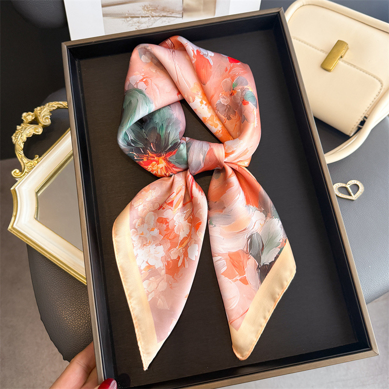 2026 New Floral Print Silk Squ - Face Scarf Mask ulasan dan harga