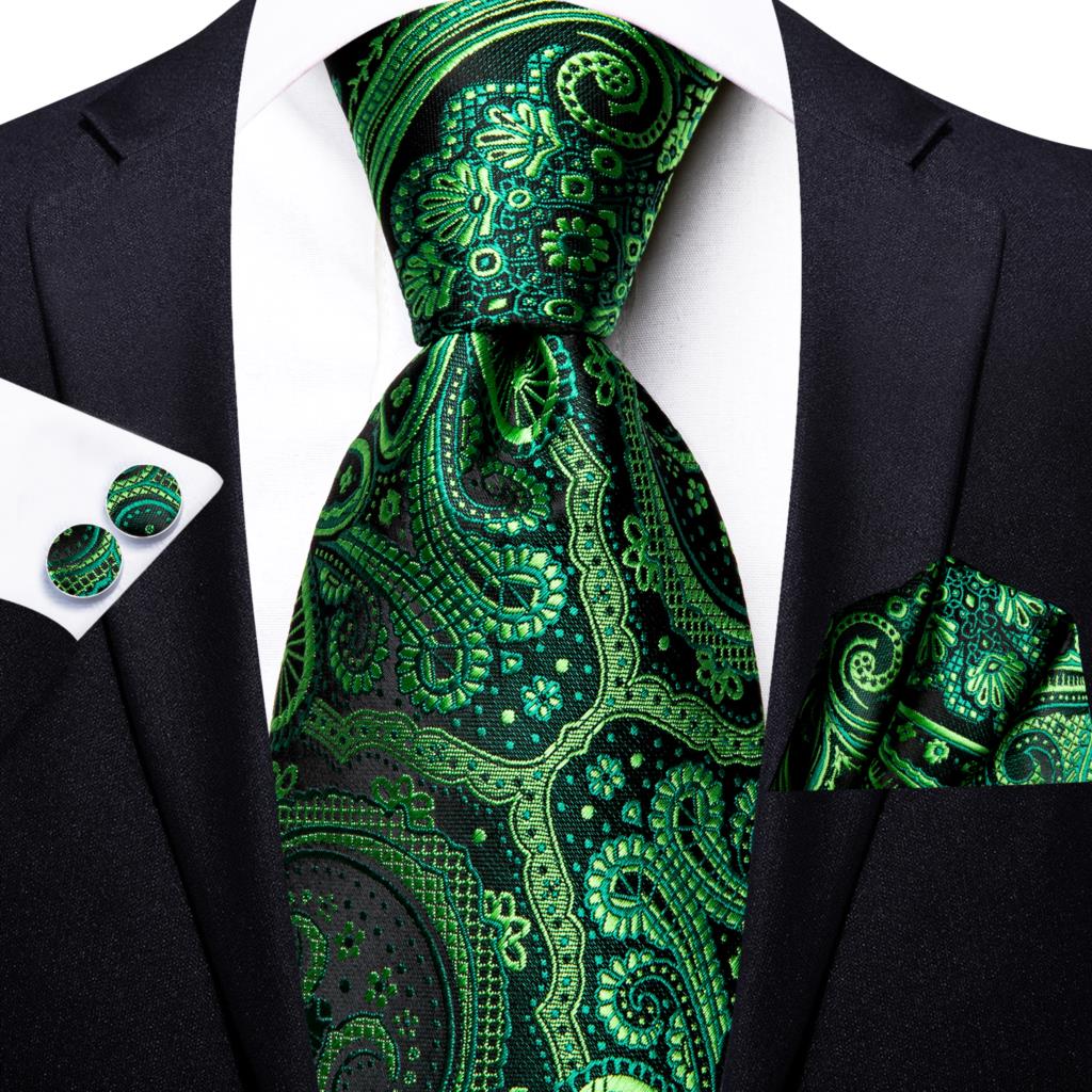 Paisley Striped Green Silk Tie - Silk Tie Striped ulasan dan harga
